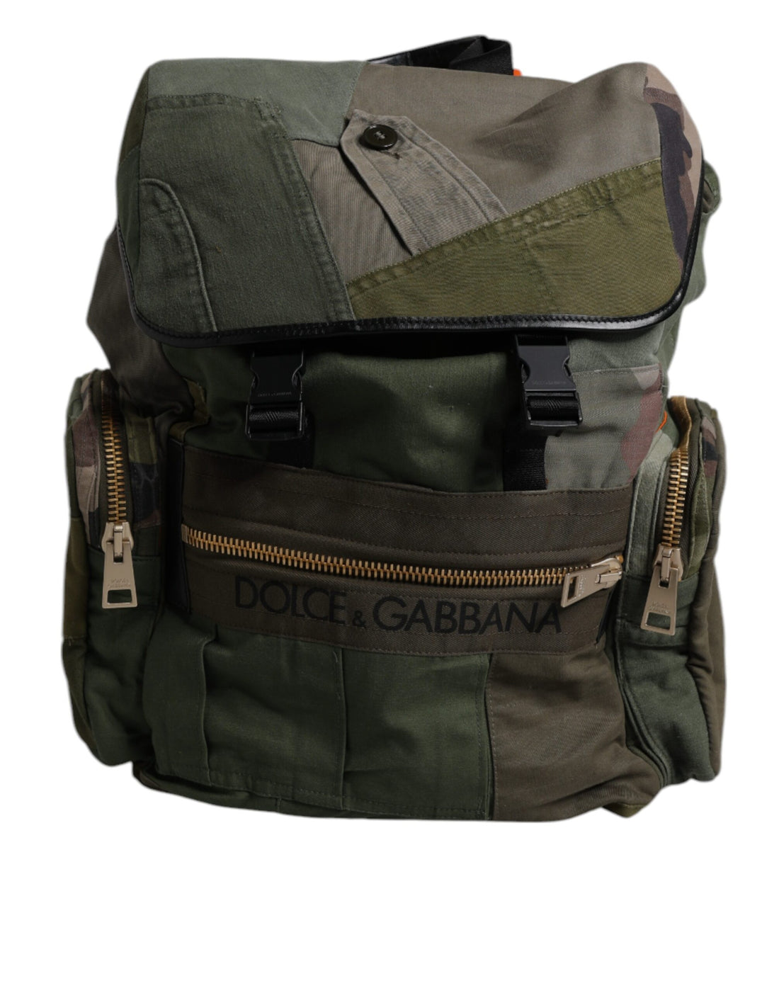 Dolce &amp;amp; Gabbana Militärgrön Patchwork Reseryggsäck