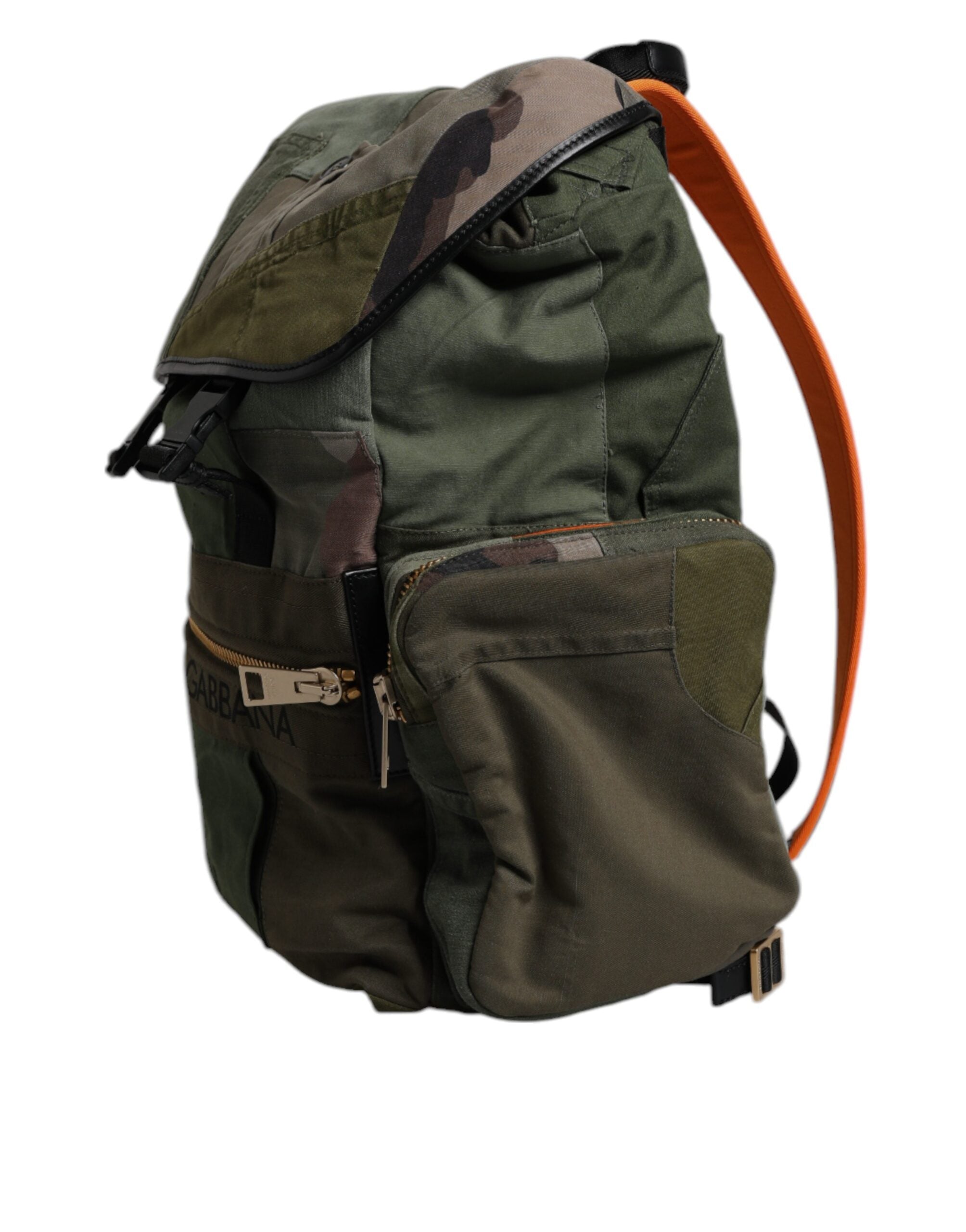 Dolce &amp;amp; Gabbana Militärgrön Patchwork Reseryggsäck