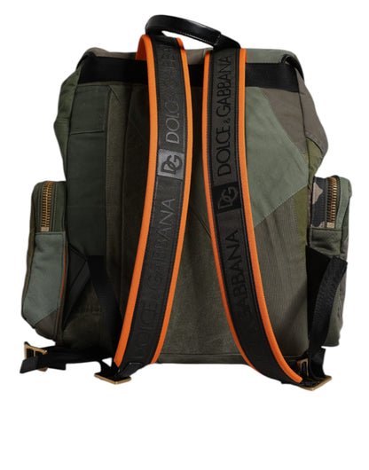Dolce &amp;amp; Gabbana Militärgrön Patchwork Reseryggsäck