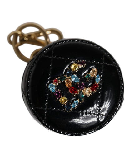 Dolce &amp;amp; Gabbana Svart Lammskinn DG Kristall Rund Myntväska