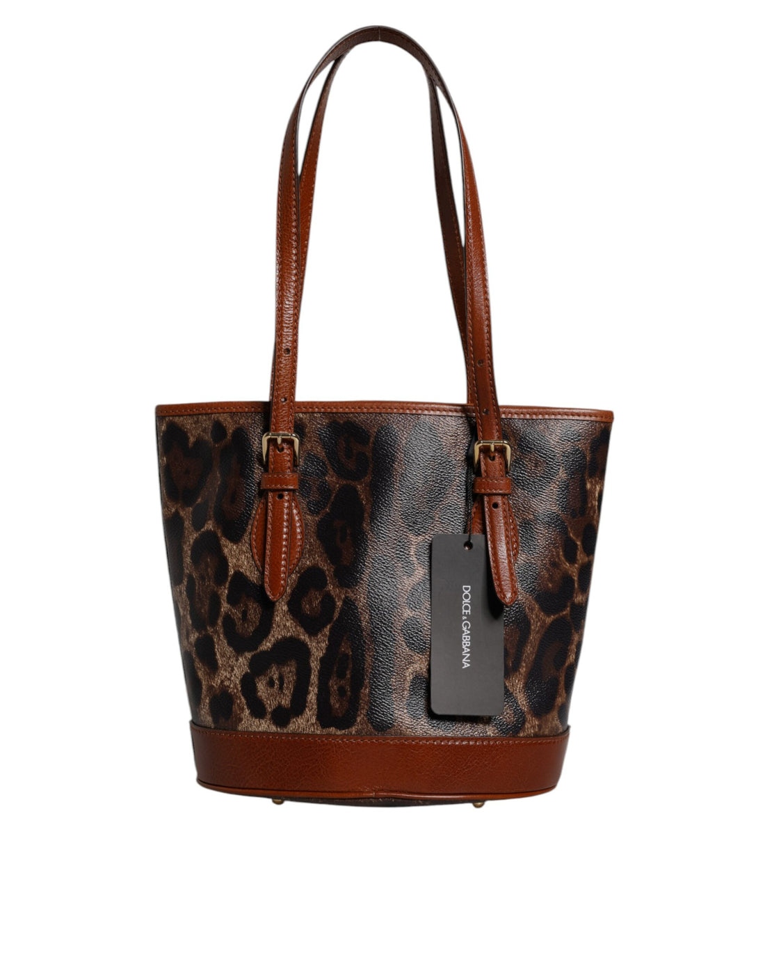 Dolce &amp;amp; Gabbana Brun Leopard Läderväska med Axelrem