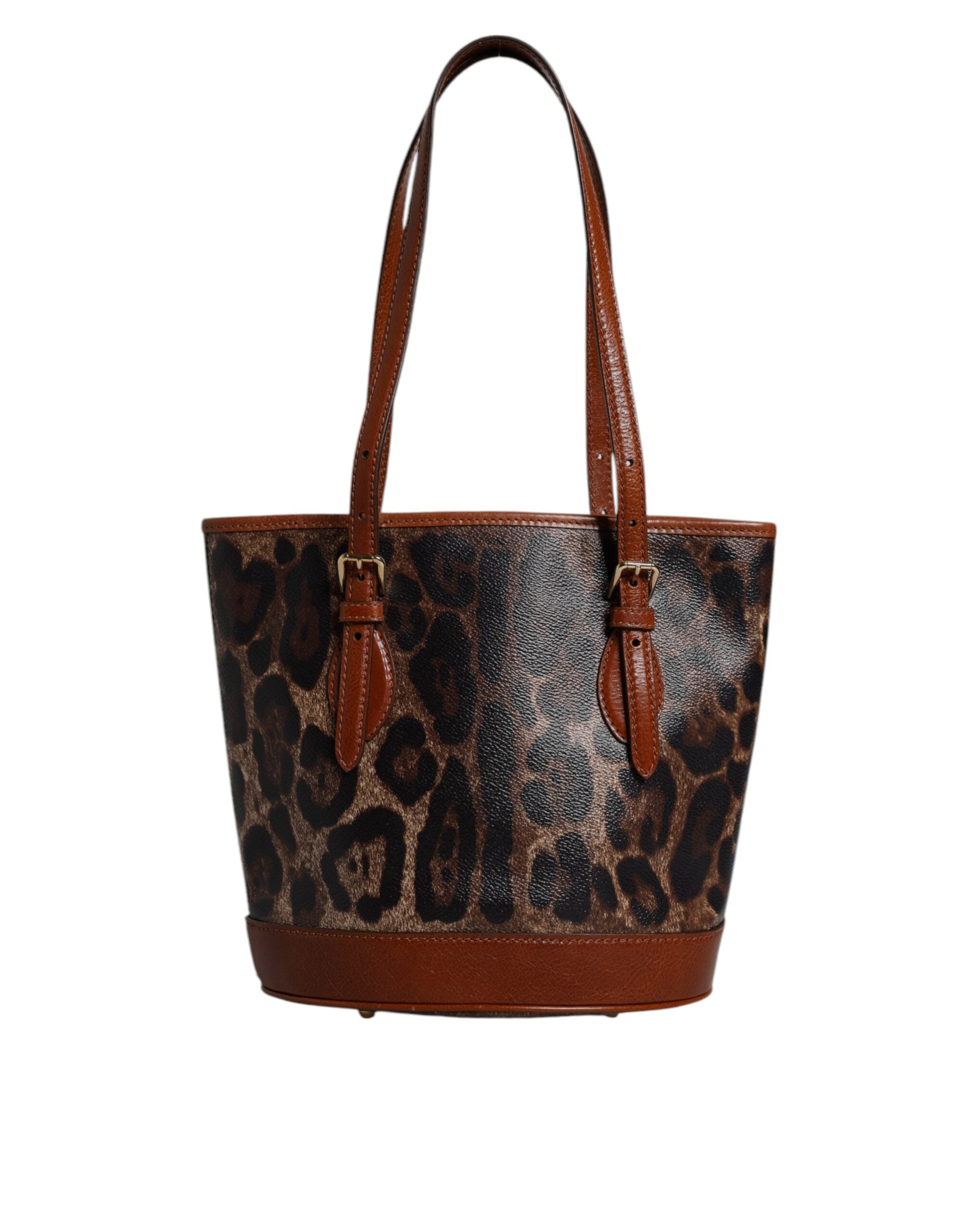Dolce &amp;amp; Gabbana Brun Leopard Läderväska med Axelrem