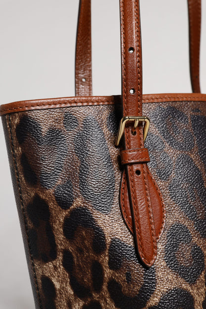 Dolce &amp;amp; Gabbana Brun Leopard Läderväska med Axelrem