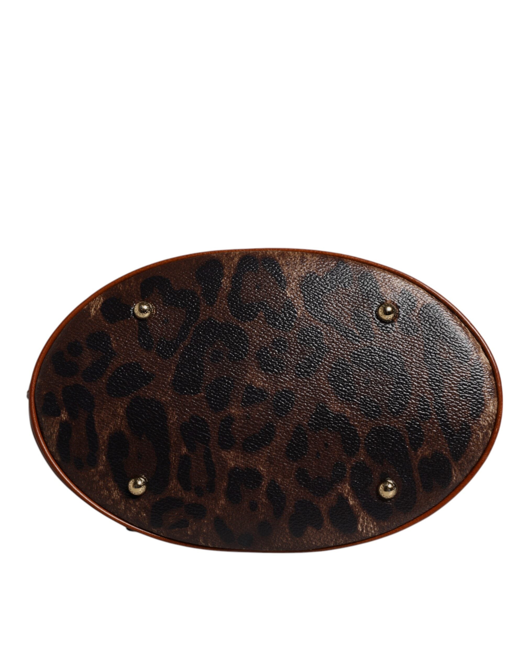 Dolce &amp;amp; Gabbana Brun Leopard Läderväska med Axelrem