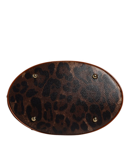 Dolce &amp;amp; Gabbana Brun Leopard Läderväska med Axelrem
