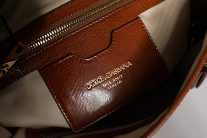 Dolce &amp;amp; Gabbana Brun Leopard Läderväska med Axelrem