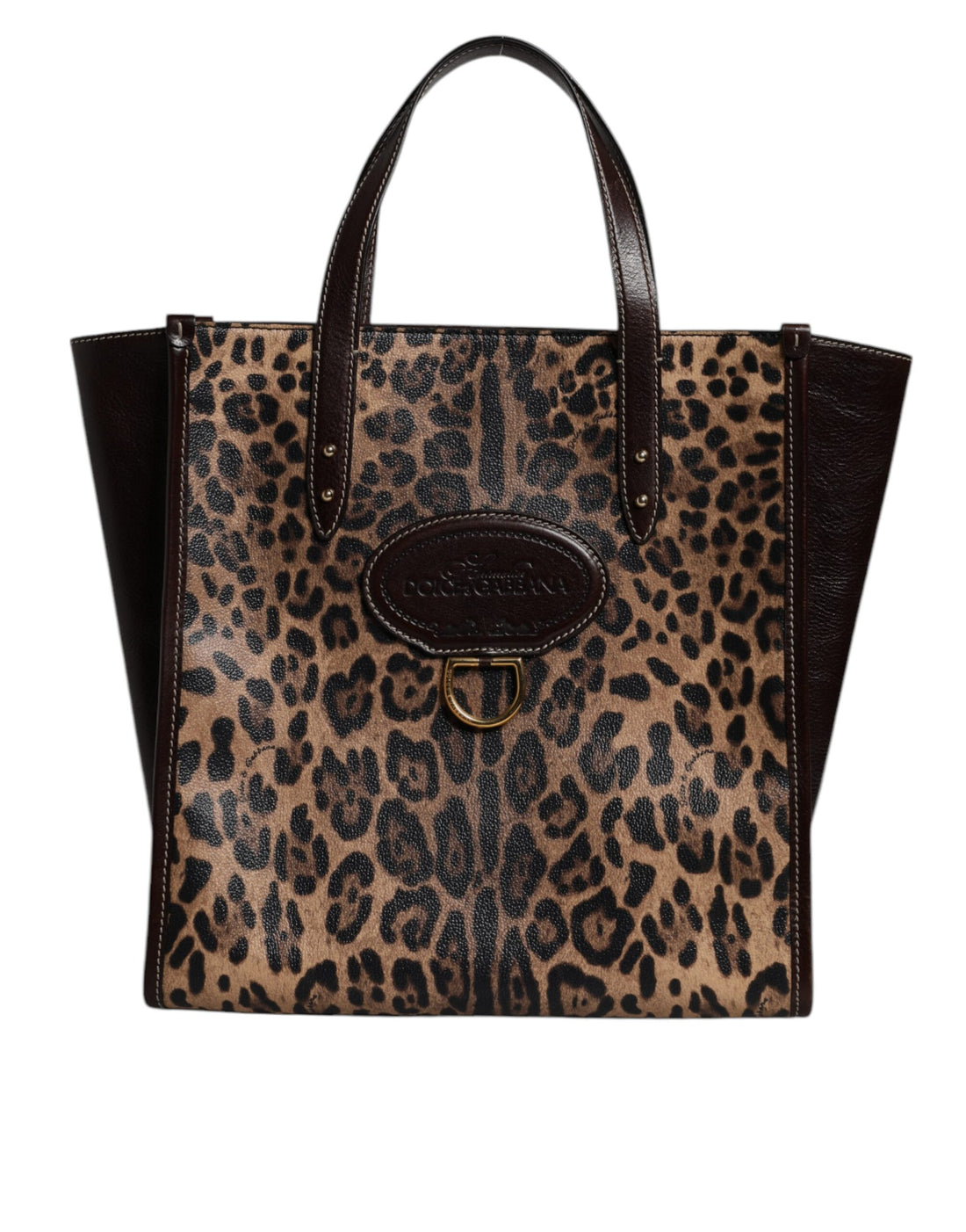 Dolce &amp;amp; Gabbana Brun Leopard Läderväska med Axelrem
