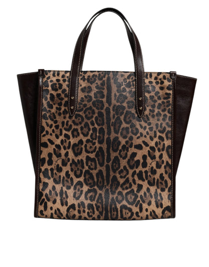 Dolce &amp;amp; Gabbana Brun Leopard Läderväska med Axelrem