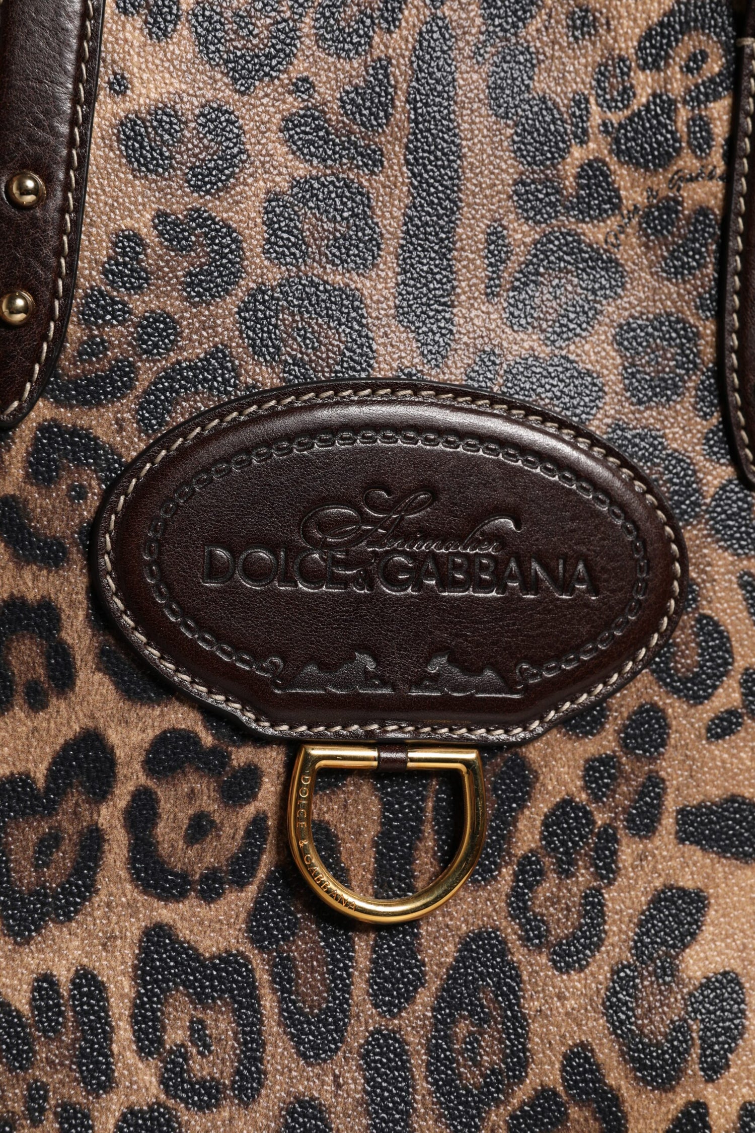 Dolce &amp;amp; Gabbana Brun Leopard Läderväska med Axelrem