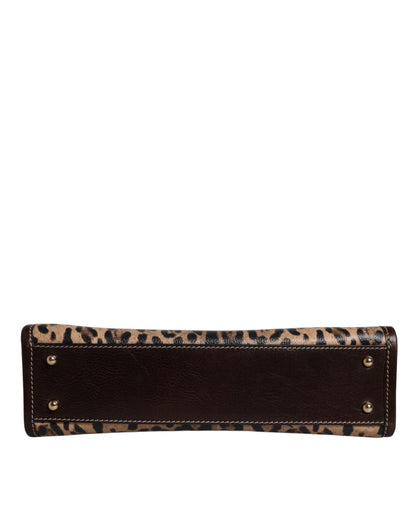 Dolce &amp;amp; Gabbana Brun Leopard Läderväska med Axelrem