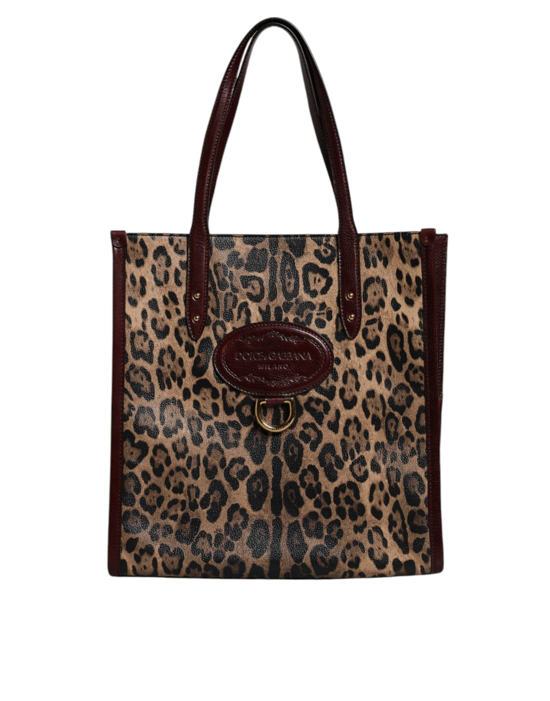 Dolce &amp;amp; Gabbana Brun Leopard Läderväska med Axelrem