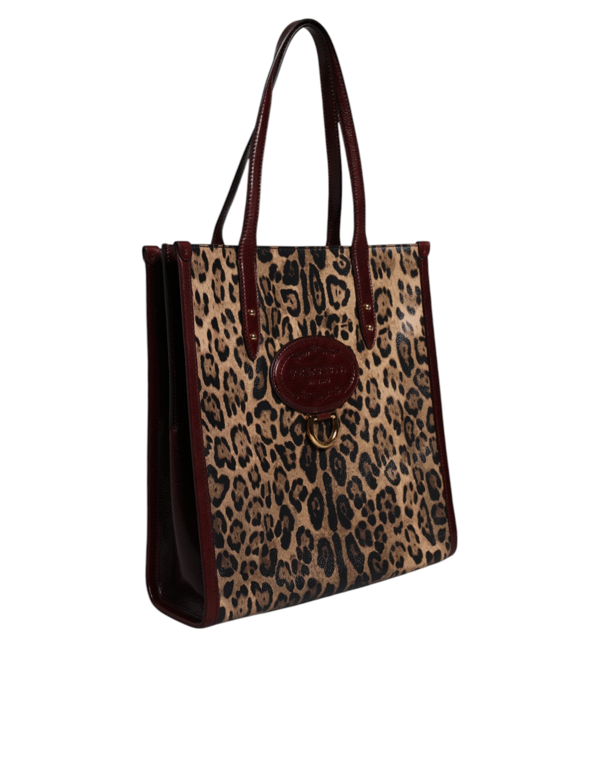 Dolce &amp;amp; Gabbana Brun Leopard Läderväska med Axelrem
