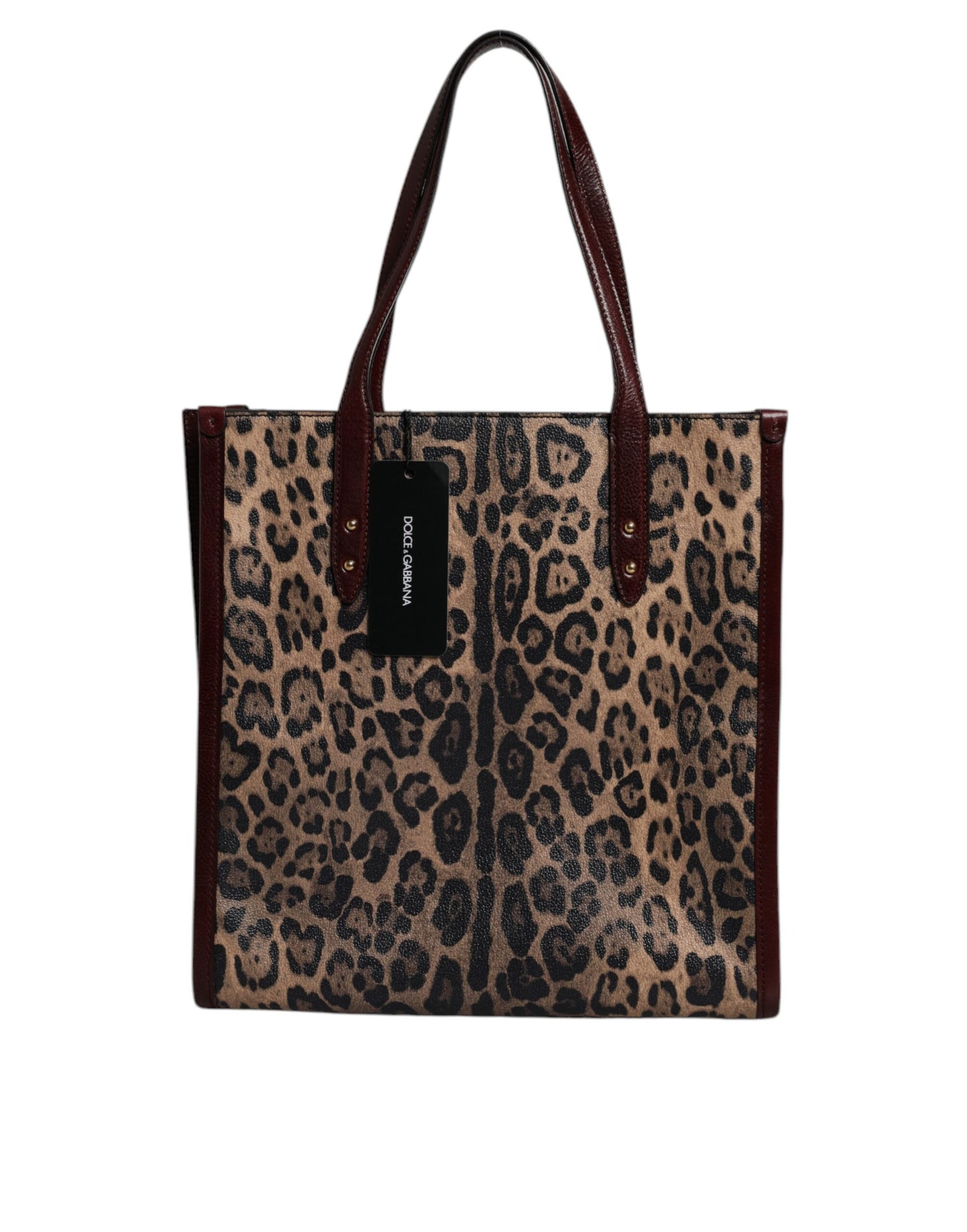 Dolce &amp;amp; Gabbana Brun Leopard Läderväska med Axelrem