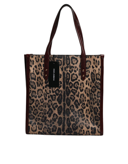 Dolce &amp;amp; Gabbana Brun Leopard Läderväska med Axelrem