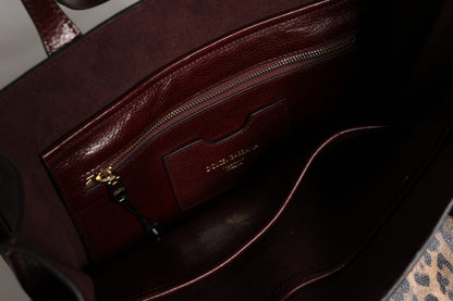 Dolce &amp;amp; Gabbana Brun Leopard Läderväska med Axelrem
