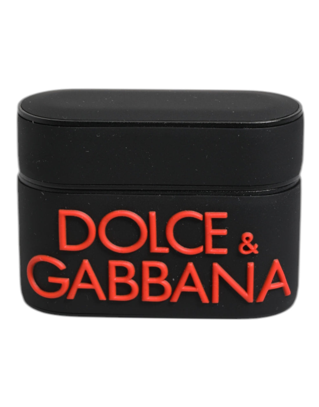 Dolce &amp;amp; Gabbana Svart Orange Silikonfodral med Präglad Logotyp till Airpods