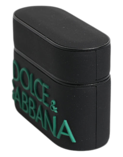 Dolce &amp;amp; Gabbana Svart Orange Silikonfodral med Präglad Logotyp till Airpods