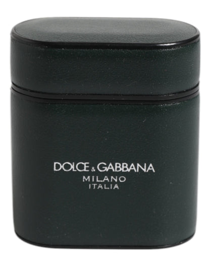 Dolce &amp;amp; Gabbana Svart Kalvskinnsläder Med Logotyptryck Flipfodral Till Airpods