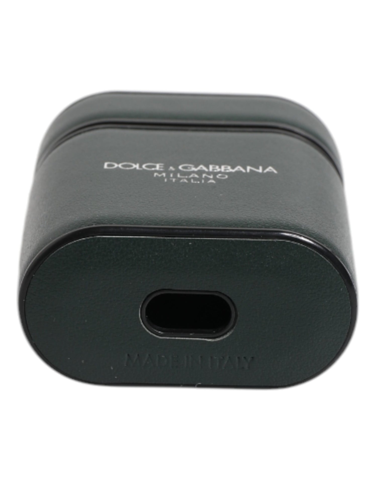 Dolce &amp;amp; Gabbana Svart Kalvskinnsläder Med Logotyptryck Flipfodral Till Airpods