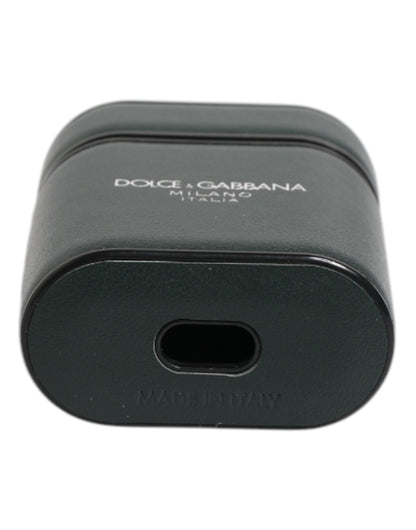 Dolce &amp;amp; Gabbana Svart Kalvskinnsläder Med Logotyptryck Flipfodral Till Airpods