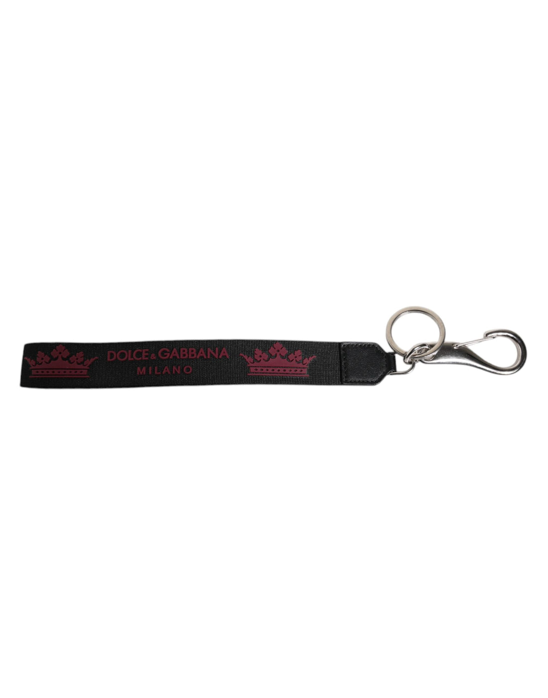 Dolce &amp;amp; Gabbana svart nylonlogotyp DG Crown herrnyckelring