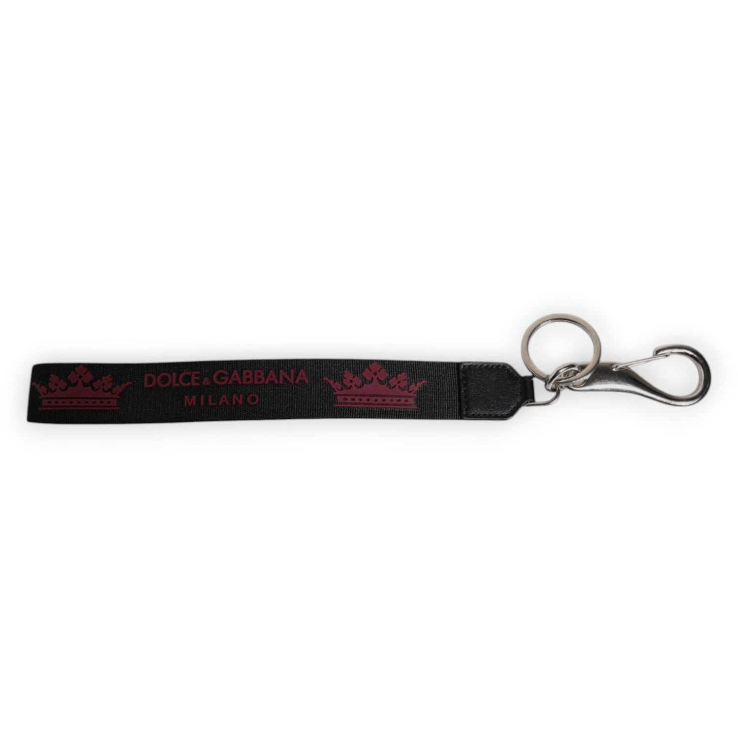 Dolce &amp;amp; Gabbana svart nylonlogotyp DG Crown herrnyckelring