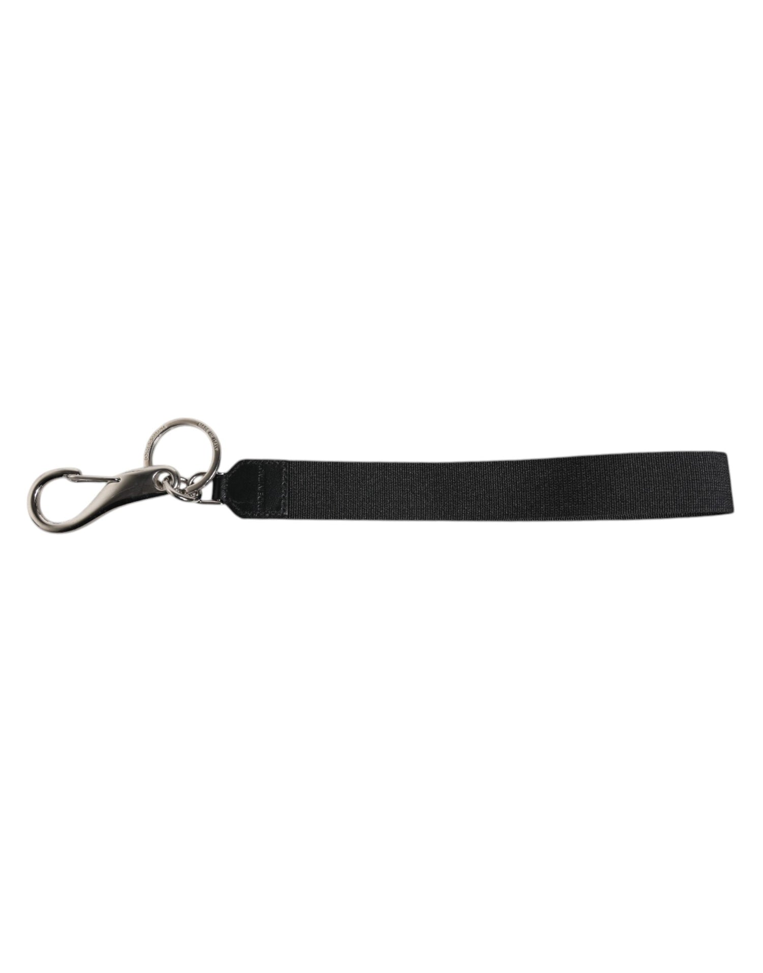 Dolce &amp;amp; Gabbana svart nylonlogotyp DG Crown herrnyckelring