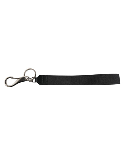 Dolce &amp;amp; Gabbana svart nylonlogotyp DG Crown herrnyckelring