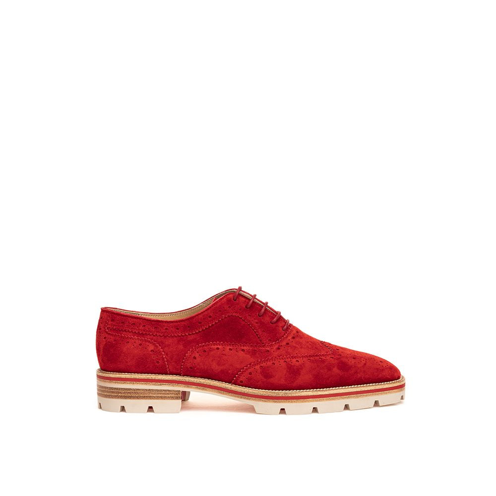 Christian Louboutin Röda Mocka Läder Oxfords Och Derby