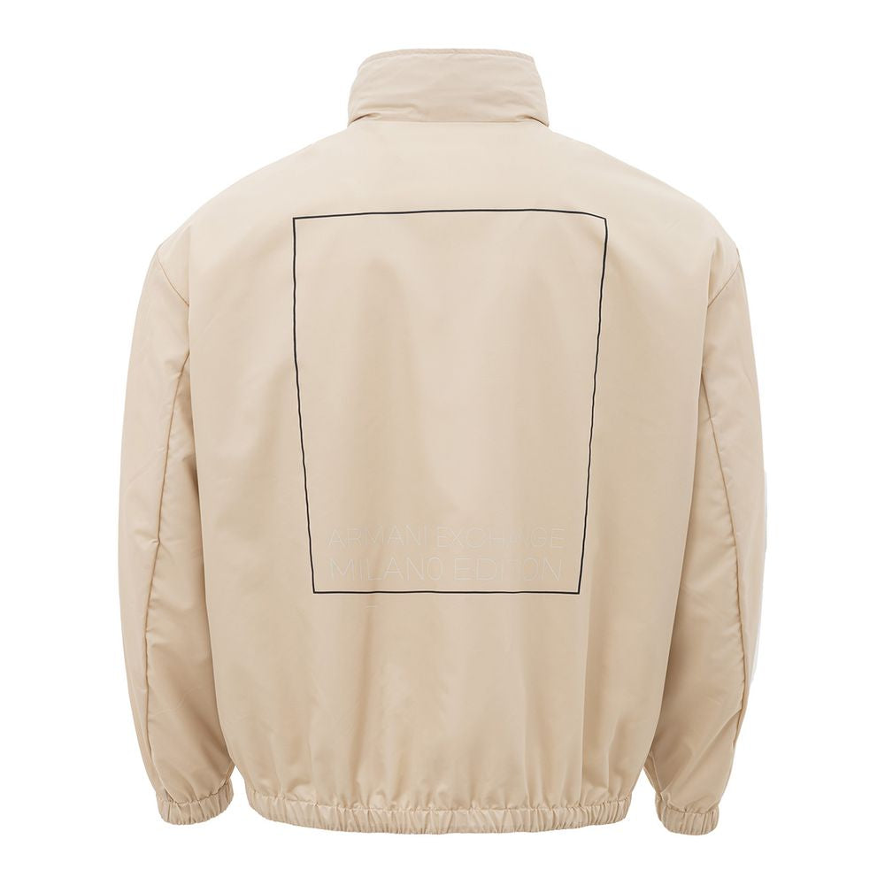 Armani Exchange Beige polyamidjacka för den moderna mannen
