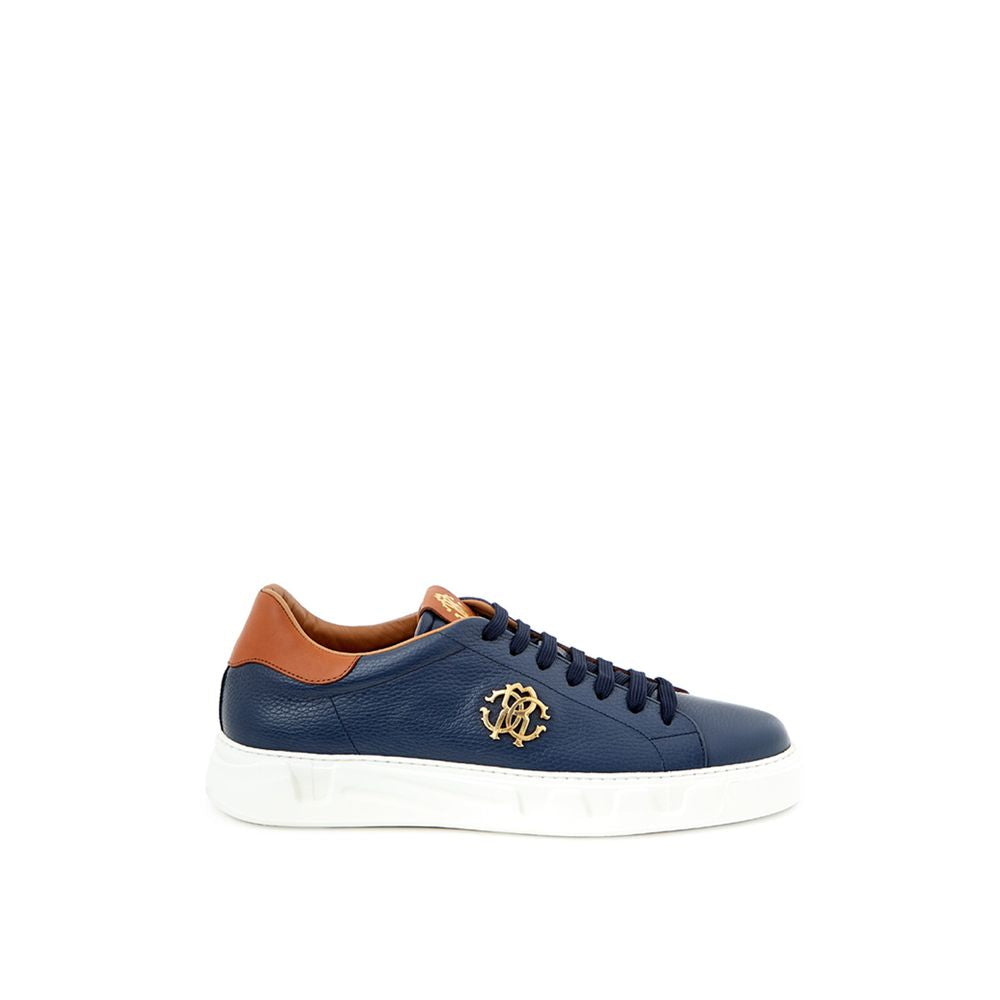 Roberto Cavalli Blå Lädersneaker
