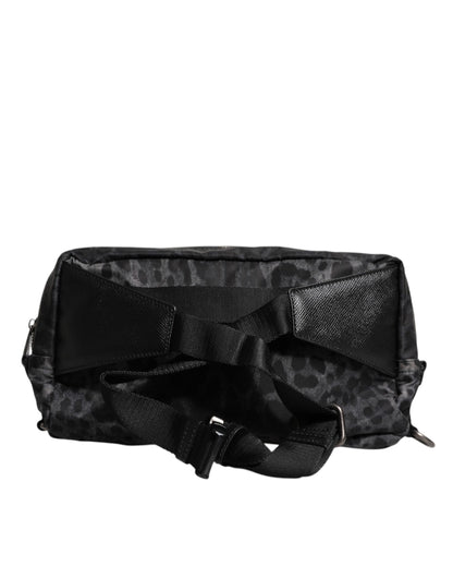 Dolce &amp;amp; Gabbana Svart Grå Leopard DG Logotyp Midjeväska