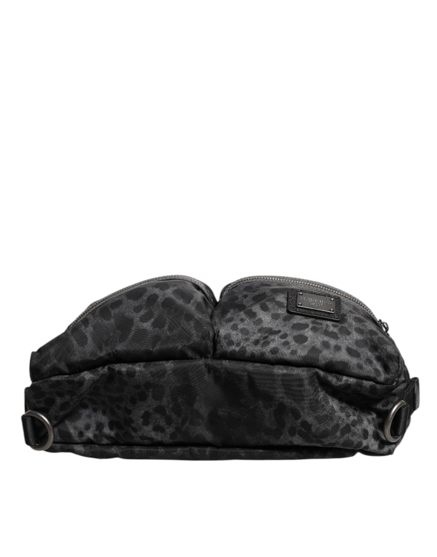 Dolce &amp;amp; Gabbana Svart Grå Leopard DG Logotyp Midjeväska