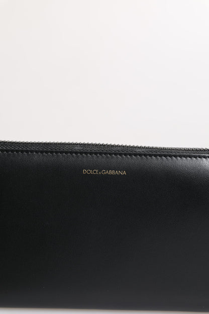 Dolce &amp;amp; Gabbana Svartblå Exotisk Läder Präglad Kontinental Plånbok