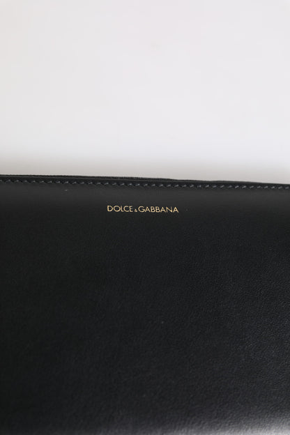 Dolce &amp;amp; Gabbana Svartblå Exotisk Läder Präglad Kontinental Plånbok