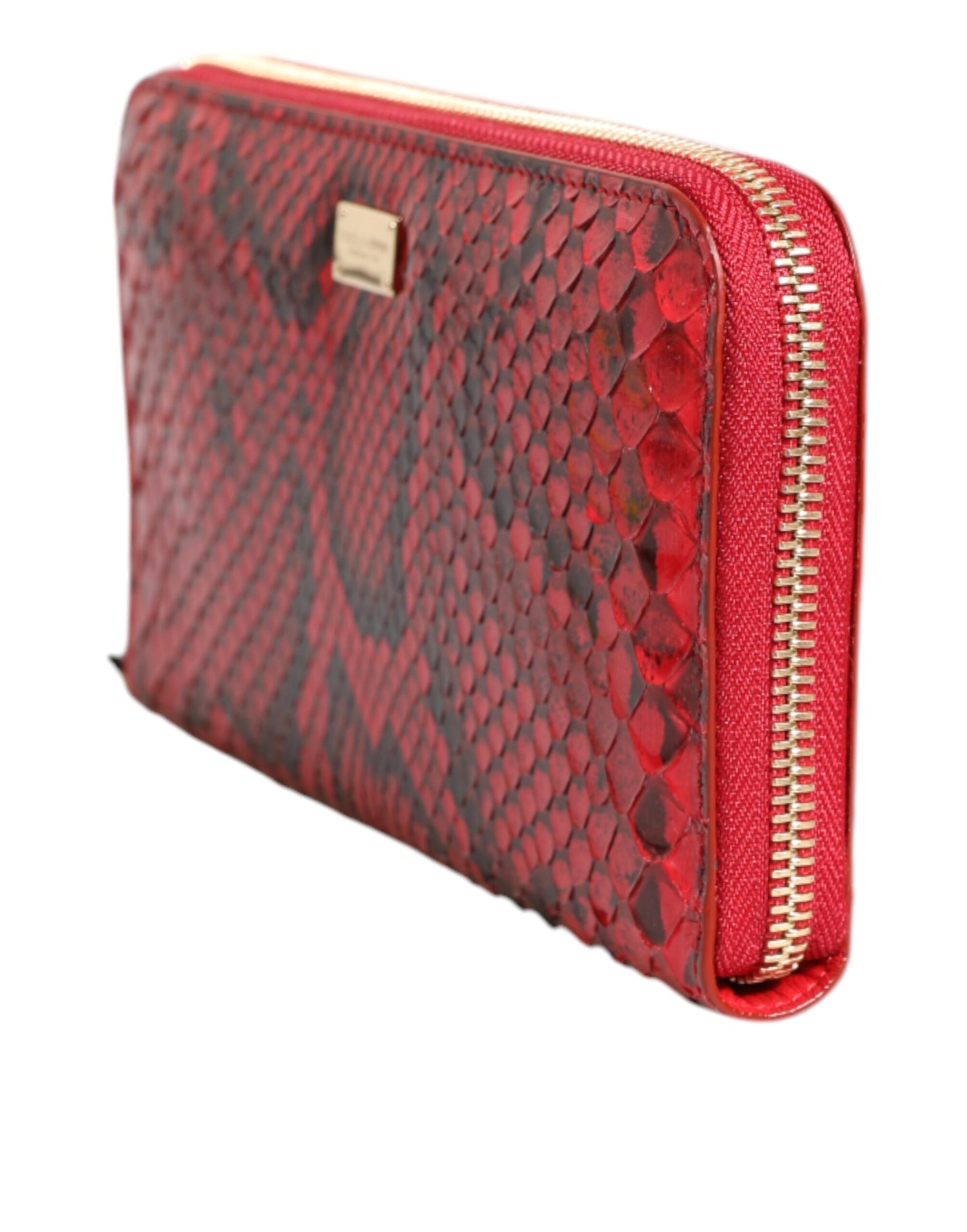 Dolce &amp;amp; Gabbana Röd Exotisk Läderväska med Dragkedja och Continental Clutch