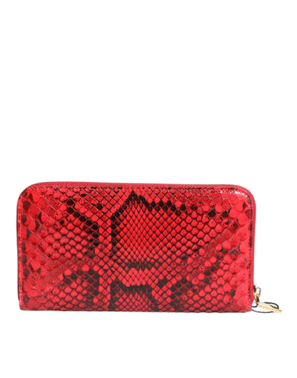 Dolce &amp;amp; Gabbana Röd Exotisk Läderväska med Dragkedja och Continental Clutch