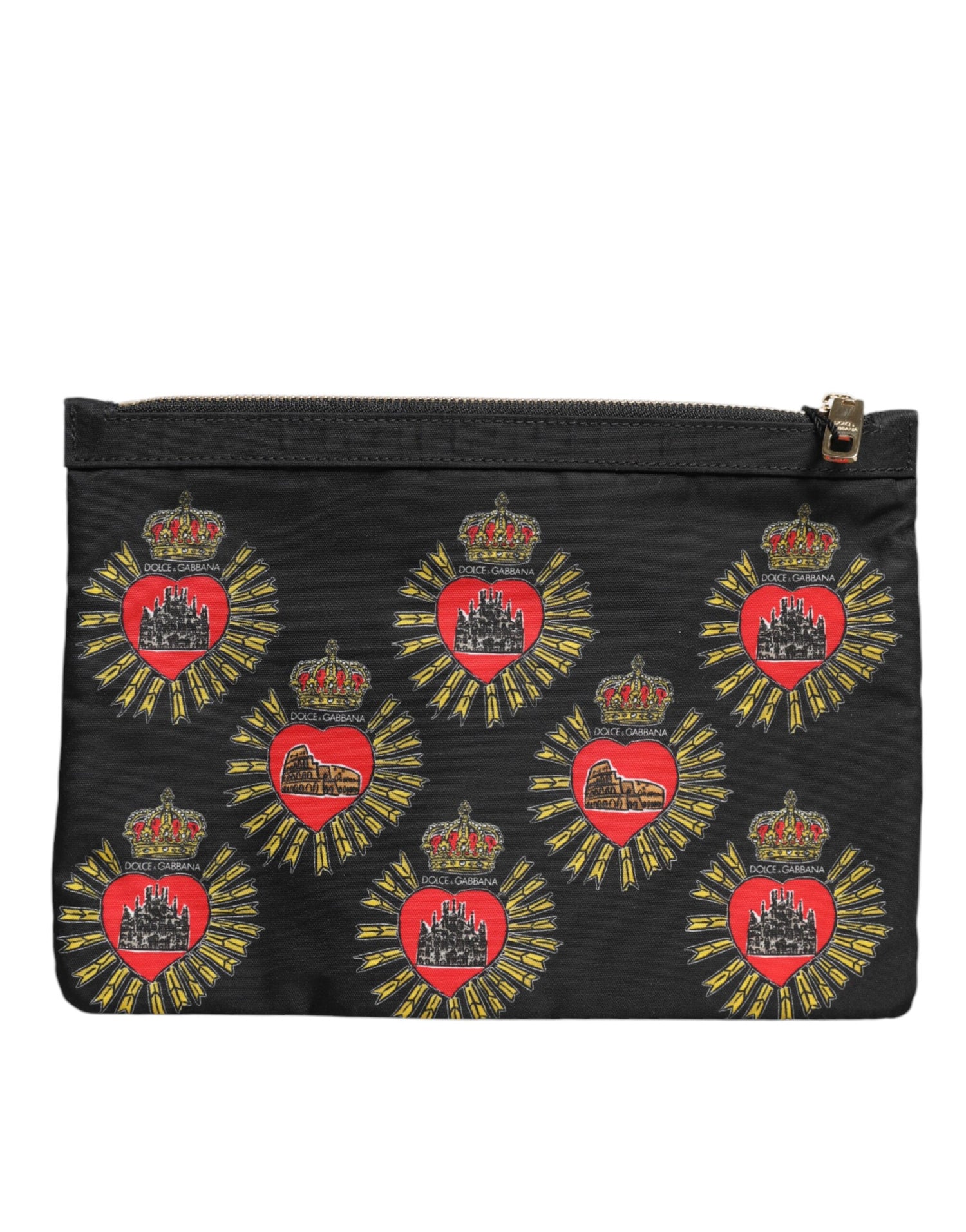 Dolce &amp;amp; Gabbana svartröd nylon Sacred Heart kuvertväska