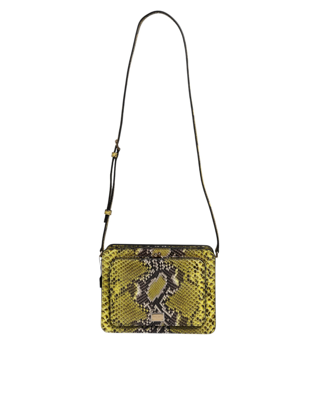 Dolce &amp;amp; Gabbana Grön Exotisk Läder DG Plaque Axelremsväska