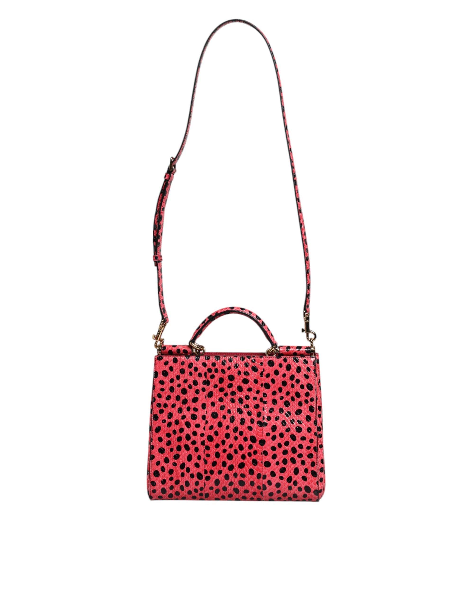Dolce &amp;amp; Gabbana Rosa Exotisk Läderväska med Topphandtag