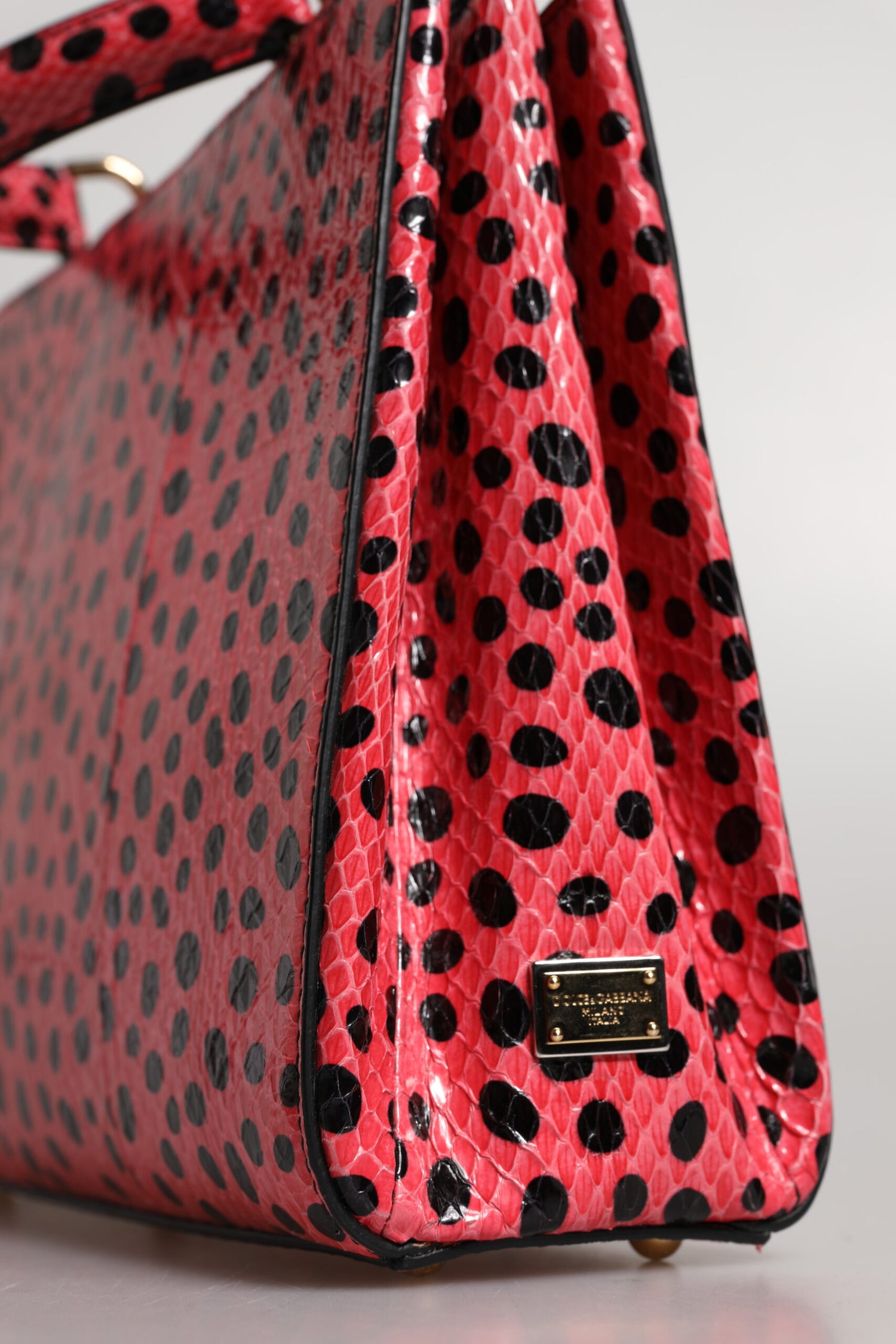Dolce &amp;amp; Gabbana Rosa Exotisk Läderväska med Topphandtag