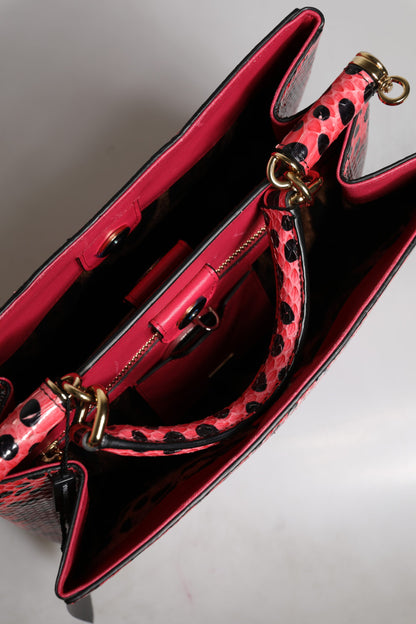 Dolce &amp;amp; Gabbana Rosa Exotisk Läderväska med Topphandtag
