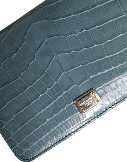 Dolce &amp;amp; Gabbana Grön Exotisk Läder DG Plaque Axelremsväska Mini