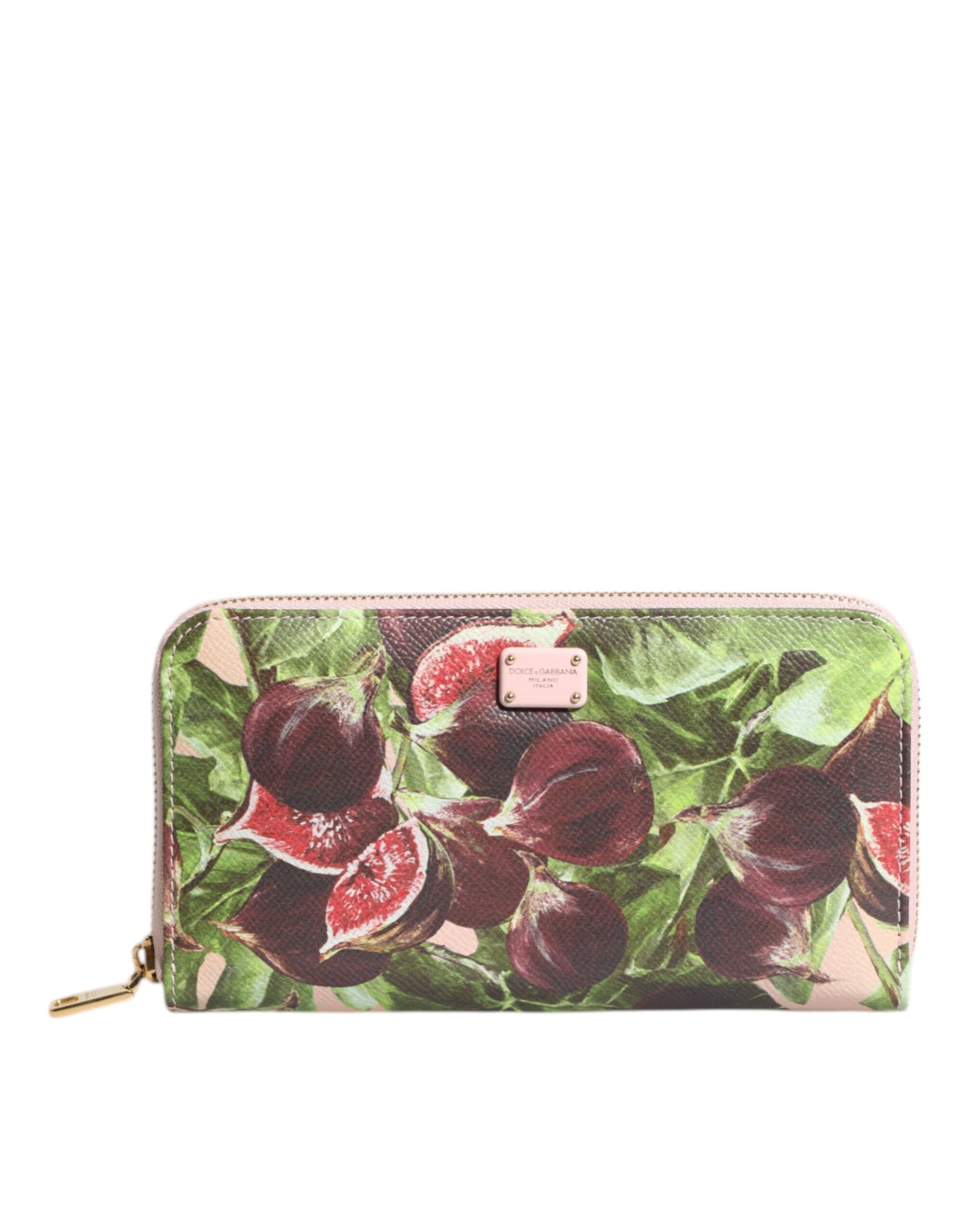 Dolce &amp;amp; Gabbana Flerfärgad Fig Fruit Dauphine Läderplånbok med Dragkedja Runt Continental