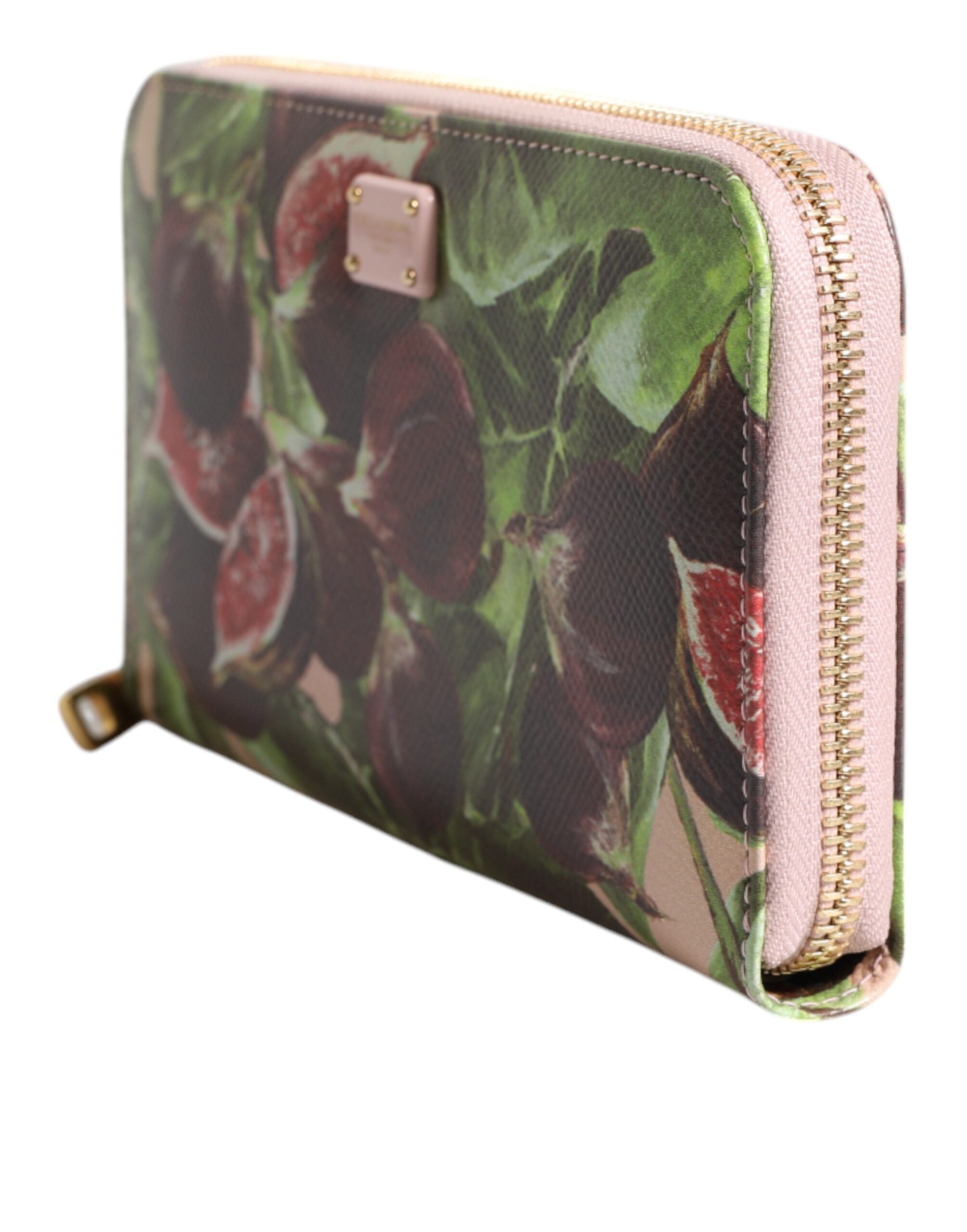 Dolce &amp;amp; Gabbana Flerfärgad Fig Fruit Dauphine Läderplånbok med Dragkedja Runt Continental