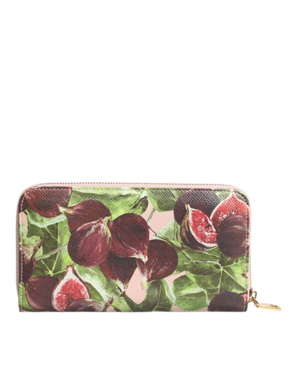 Dolce &amp;amp; Gabbana Flerfärgad Fig Fruit Dauphine Läderplånbok med Dragkedja Runt Continental
