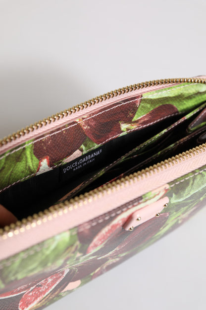 Dolce &amp;amp; Gabbana Flerfärgad Fig Fruit Dauphine Läderplånbok med Dragkedja Runt Continental
