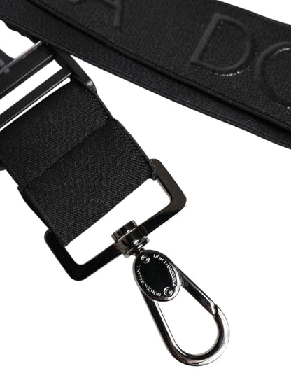 Dolce &amp;amp; Gabbana svart stretchig polyester gummierad nyckelring med DG-logotyp