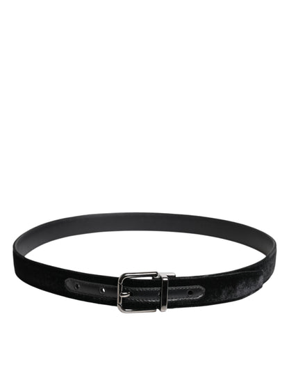 Dolce &amp;amp; Gabbana svart läderbälte med metallspänne och klassiskt spänne