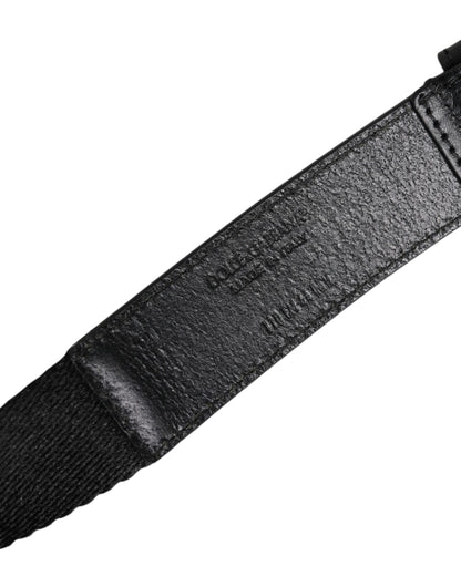 Dolce &amp;amp; Gabbana Svartvitt Tryckt Metallbälte med Logotypspänne